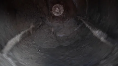 Concrete mixer drum while making the mix Video stock 114605265