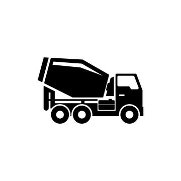 Concrete Mixer Flat Vector Icon Stock Illustration