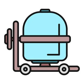 Concrete mixer icon representing construction equipment and tools Illustrazione stock