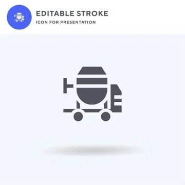 Concrete Mixer icon vector, filled flat sign, solid pictogram isolated on whi Stock Illustration
