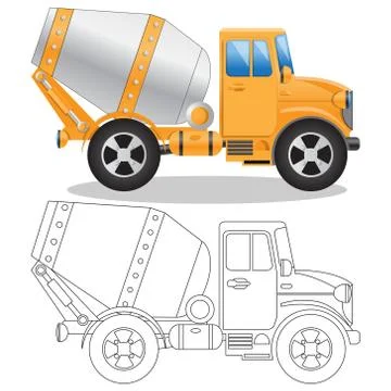 Concrete mixer. Stock Illustration