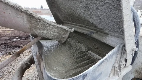 Concrete Mixer Loading Pump Hopper 2019 Video stock 101970698