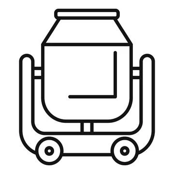 Concrete mixer machine building construction tool icon Ilustración de archivo