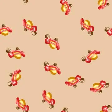 Concrete mixer machine cement isometric icon seamless pattern Illustrazione stock