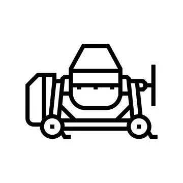 Concrete mixer machine cement line icon vector illustration Stock Illustration