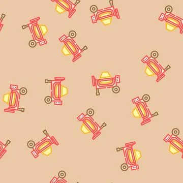 Concrete mixer machine cement vector seamless pattern Stockillustratie