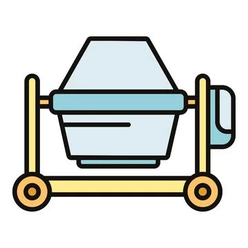 Concrete mixer machine for construction industry projects Stock Illustration