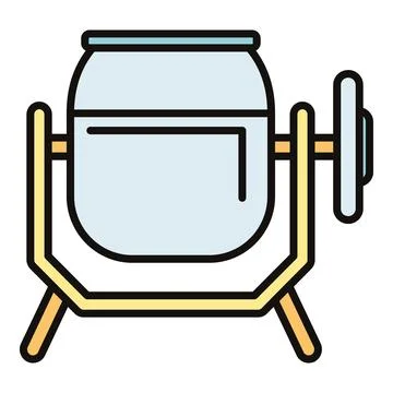 Concrete mixer machine for construction industry projects Stock Illustration