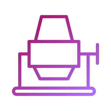 Concrete Mixer Machine Gradient Purple Vector Art Illustration