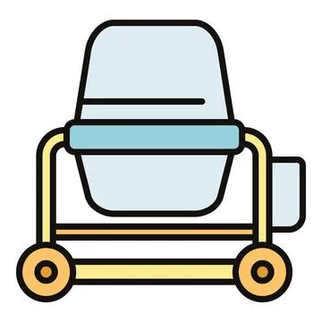 Concrete mixer machine icon for building construction Ilustración de archivo