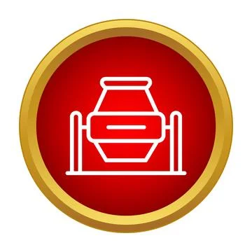 Concrete mixer machine icon for construction industry Stock Illustration