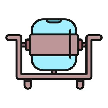 Concrete mixer machine icon for construction work Stock Illustration
