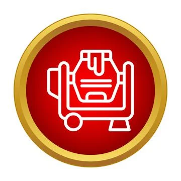 Concrete mixer machine icon for construction industry Stock Illustration