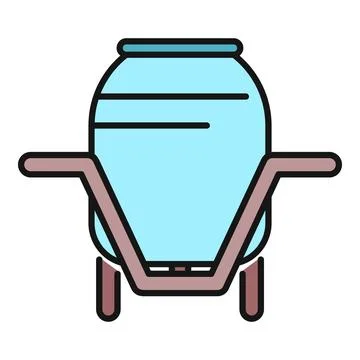 Concrete mixer machine icon for construction work Stock Illustration