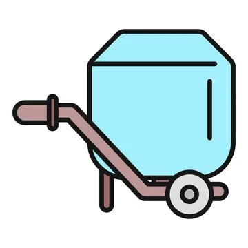 Concrete mixer machine icon for construction industry Stock Illustration