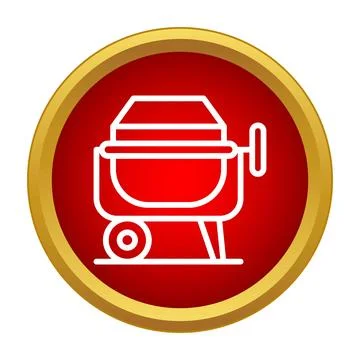 Concrete mixer machine icon for construction work Stock Illustration