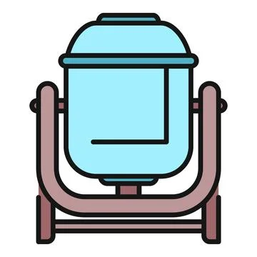 Concrete mixer machine illustration for construction work Stock Illustration