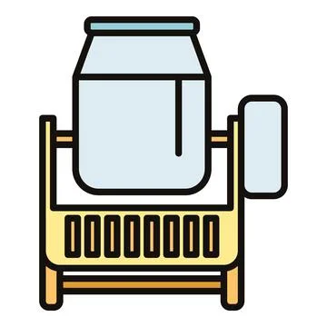 Concrete mixer machine line modern icon illustration Stock-Illustration