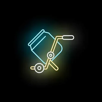 Concrete mixer machine neon glowing line icon Ilustración de archivo