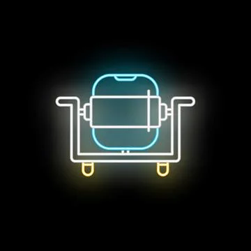 Concrete mixer machine neon light sign glowing Ilustración de archivo