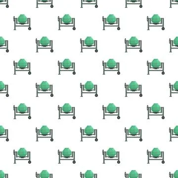 Concrete mixer machine repeating pattern on white background Stockillustratie