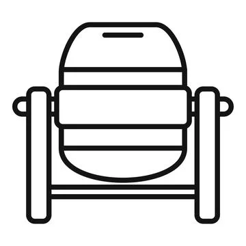 Concrete mixer machine using electric motor for construction Stock Illustration