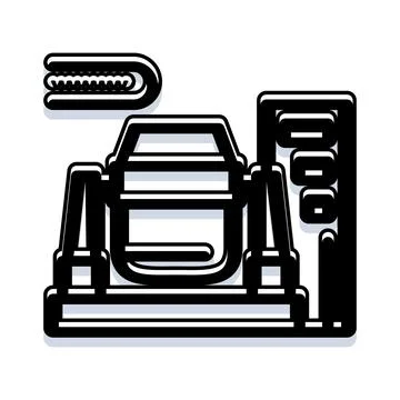 Concrete mixer machine working on construction site Stock Illustration