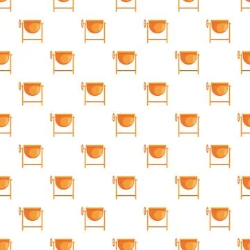 Concrete mixer machines creating repeating graphic pattern Stock Illustration
