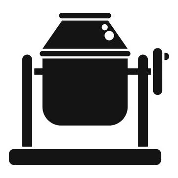 Concrete mixer rotating and preparing cement, construction site essentials Illustration