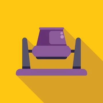 Concrete mixer rotating on a support beams with long shadow Stock Illustration