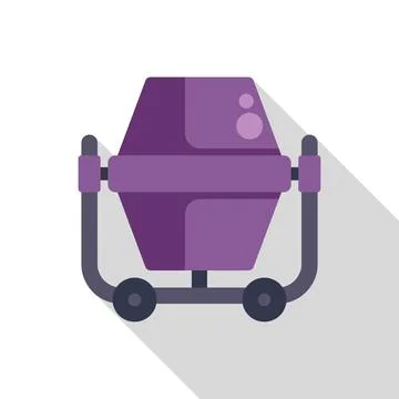 Concrete mixer standing on wheels for construction works Stock Illustration