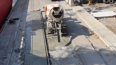 Concrete mixer truck. Close up. Construction site Stock Footage 120702553