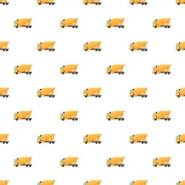 Concrete mixer truck seamless pattern for construction industry Stock Illustration