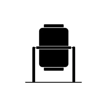 Concrete mixer vector icon. Automatic mixer. cement mixer machine Stock Illustration