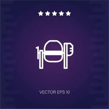 Concrete mixer vector icon Stock Illustration