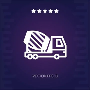 Concrete mixer vector icon Stock Illustration