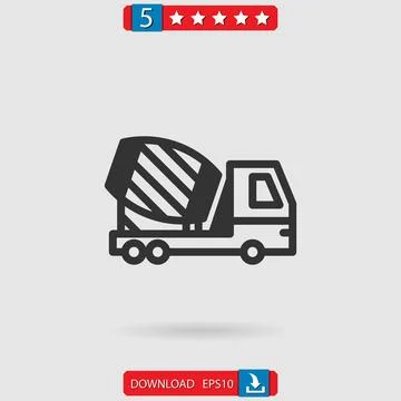 Concrete mixer vector icon Stock Illustration