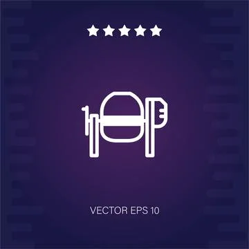 Concrete mixer vector icon Stock Illustration