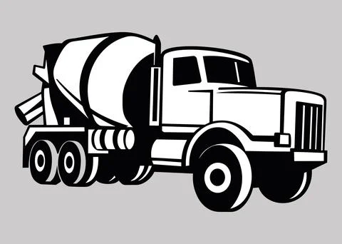 Concrete mixer vector icon Stock Illustration
