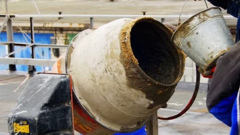 Concrete Mixer Work on Construction Sites and Knead Concrete Video stock 70660686