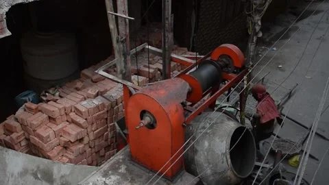 Concrete mixture machine Stock Footage 236575106