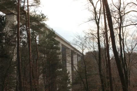 Concrete monument placed in a forest Stock Photos