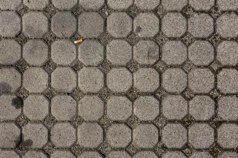 Concrete Octagon Sidewalk Pattern Texture Cigarette Background Outdoor Stock Photos