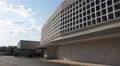 Concrete Office Building And Clouds In The Sky Wide Shot HD HD Footage