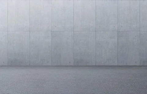 Concrete or cement pattern texture wall with asphalt road floor background . Stock Photos