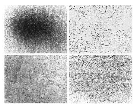 Concrete or marbled grunge texture vector set, grey dirty wall with grainy Stock Illustration