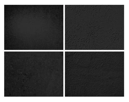 Concrete or marbled grunge texture vector set, black monochrome speckled cement Stock Illustration