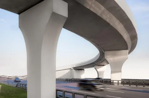 Concrete overpass from below Foto stock