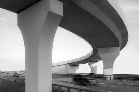 Concrete overpass from below Stock Photos
