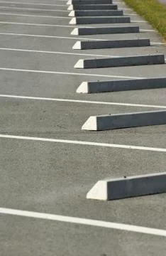 Concrete parking blocks Stock Photos